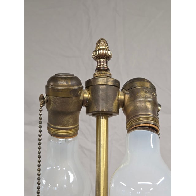 Metal Vintage Crystal and Brass Column Table Lamps - Style of William Kessler Baccarat For Sale - Image 7 of 17