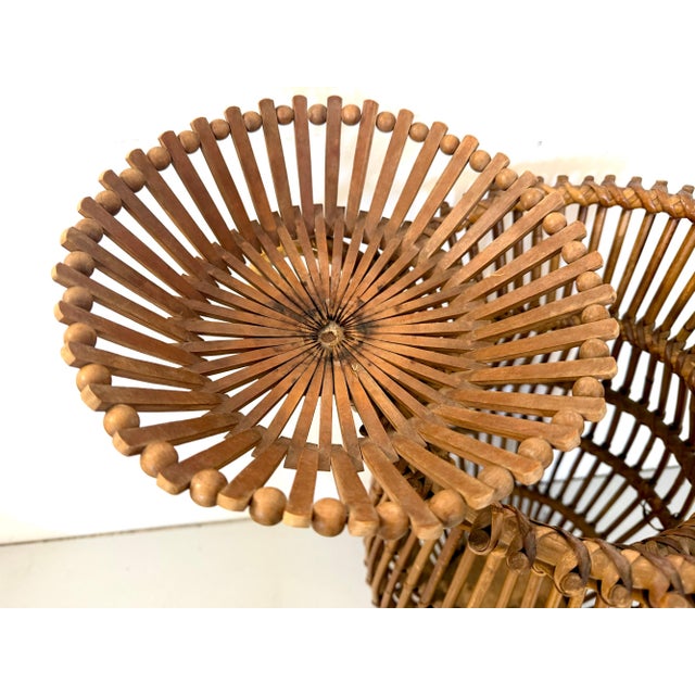 Vintage Wicker and Bamboo Amphora Umbrella Stand, Italy, 1960s For Sale - Image 10 of 13