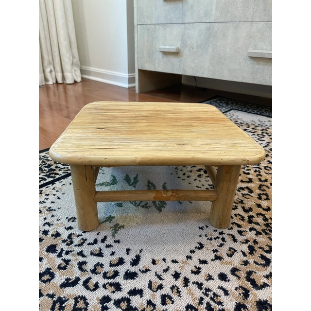 Tan Vintage Rattan Bamboo Plant Stand/Table Riser For Sale - Image 8 of 8