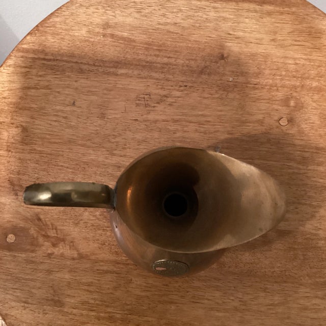 Vintage Late 20th Century Copper and Brass Pitcher Vessel For Sale - Image 4 of 13
