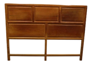 Mid Century Modern Teak Raised Panel Full Size Headboard