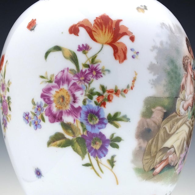 Glass Antique Porcelain Vase by C.G. Schierholz & Sohn, 1890s For Sale - Image 7 of 11