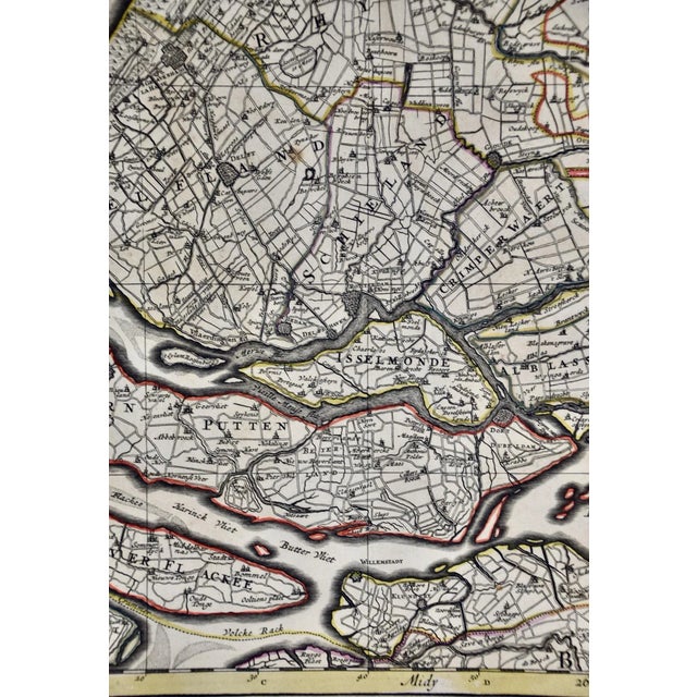 North Holland, Netherlands: A Large 17th C. Hand-Colored Map by Sanson & Jaillot, 1692 For Sale In San Francisco - Image 6 of 8