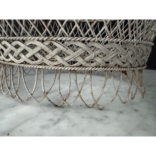 Vintage French Oval Wire Garden Planter or Basket For Sale - Image 4 of 8