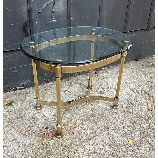 La Barge Style Brass/GlassTop Side Table Chairish