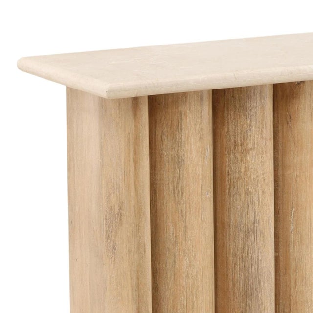 2020s Folded Mango Wood & Stone Console Table For Sale - Image 5 of 5