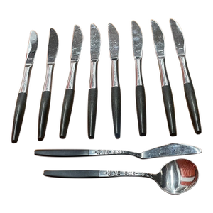 Vintage Interpur Canoe Muffin / Inr2 Knives & Serving Pieces (10-Piece Lot)