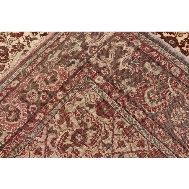 Antique Turkish Sivas Rug With Tan Background and Maroon, Eggplant, Brown Color For Sale - Image 12 of 13