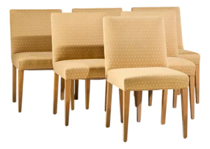 Edward Wormley for Dunbar Mid Century Bleached Mahogany Dining Chairs - Set of 6