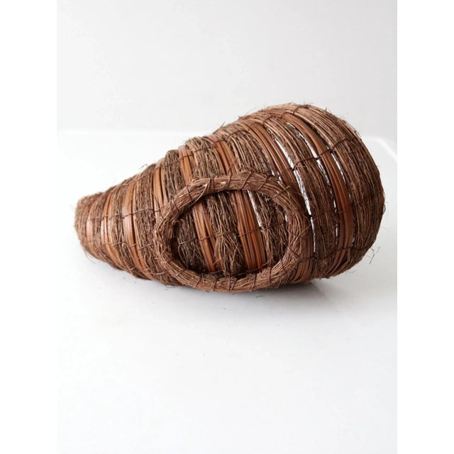 Vintage Woven Cornucopia Basket For Sale - Image 13 of 13