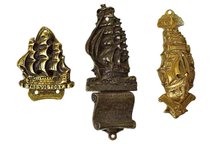 Vintage English Brass Ship Door Knockers - a Set of 3