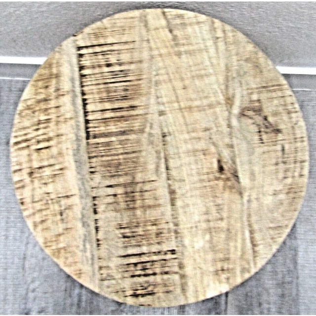 Vintage Rustic Indoor Outdoor Teak Stave Hourglass Side Table For Sale In Miami - Image 6 of 10