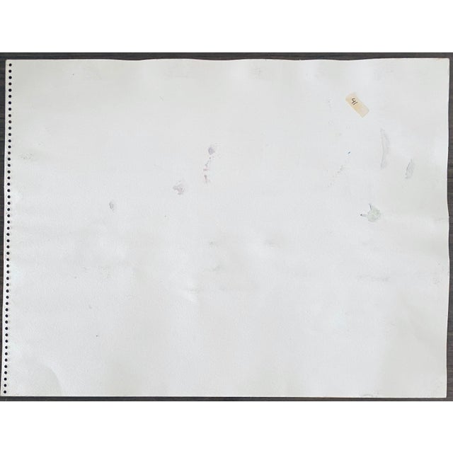 Paint Moses Bagel Bahelfer, Polish French Judaica Watercolor Gouache Painting Original Bauhaus Yiddish Art For Sale - Image 7 of 8