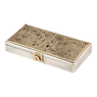 Oversized Vintage French Silver Compact Case by Boucheron For Sale
