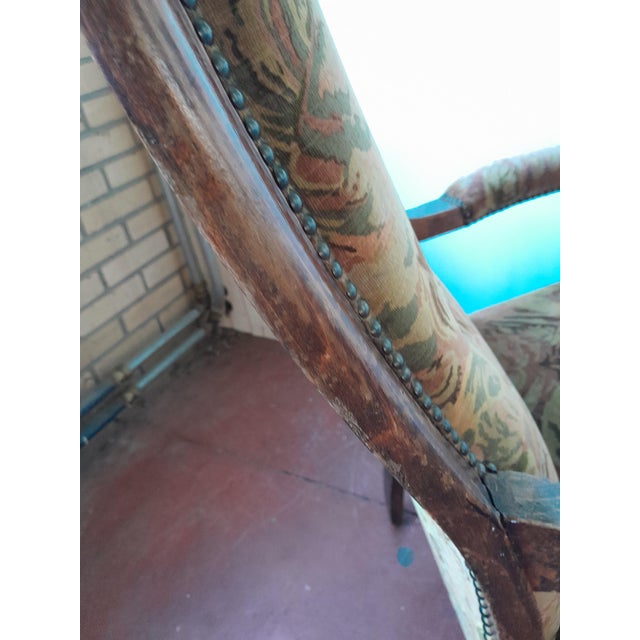 Antique Louis XV Style Voltaire Armchair with Gobelin Upholstery, 1850s For Sale - Image 11 of 13