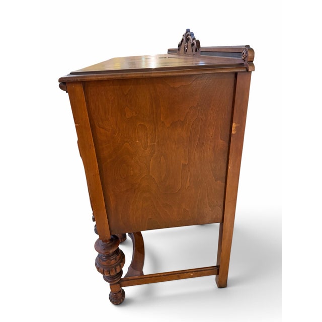 Jacobean Antique Jacobean Revival Mahogany Sideboard With Chevron Inlay For Sale - Image 3 of 11