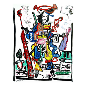 'The Musician' - One-of-a-Kind Original Oil on Canvas Painting