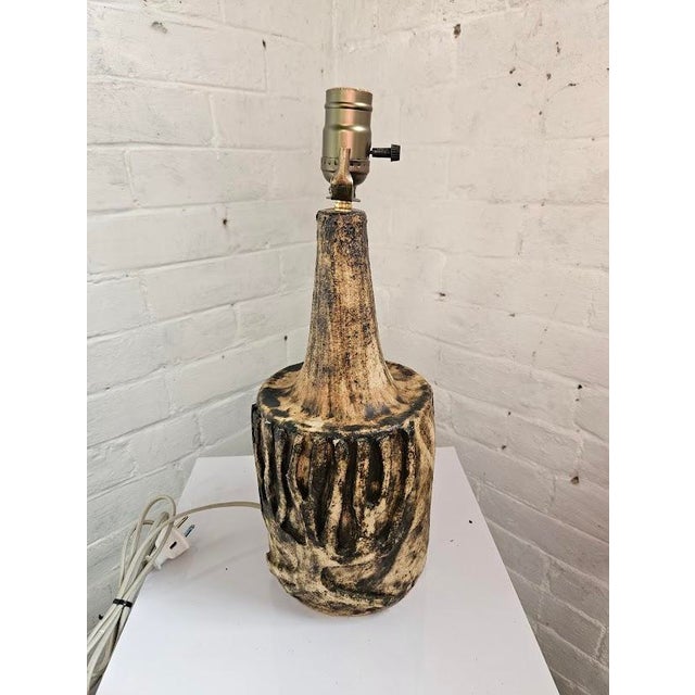 Brutalist Mid 20th Century Danish Ceramic Table Lamp For Sale - Image 3 of 7