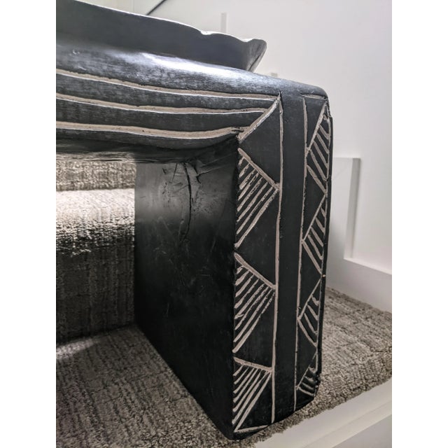 1990s Vintage African Carved Bamileke Pedestal Stool For Sale - Image 4 of 10