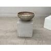 Large Artisan Ceramic Bowl with Cream and Sand Textured Glaze on Pedestal Base For Sale - Image 15 of 18
