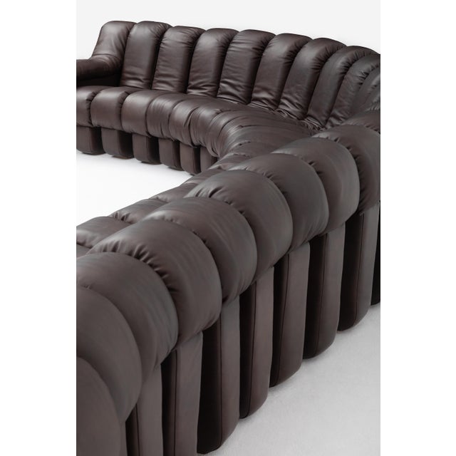 Mid-Century Modern De Sede Ds-600 Non-Stop Sofa in Deep Espresso Brown Leather, 1980s For Sale - Image 3 of 18