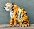 This charming vintage tiger figurine is a quintessential example of Mid-Century Italian ceramic artistry, perfectly...