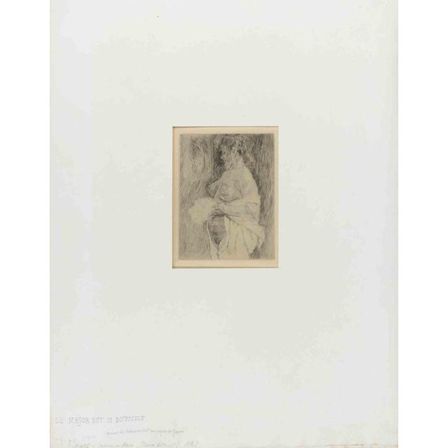 Félicien Rops, Nude, The Major Is So Difficult, 1884, Etching For Sale - Image 3 of 4