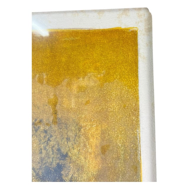 Gold Vintage Hoi Lebadang Large Abstract Lithograph Pencil Signed For Sale - Image 8 of 12