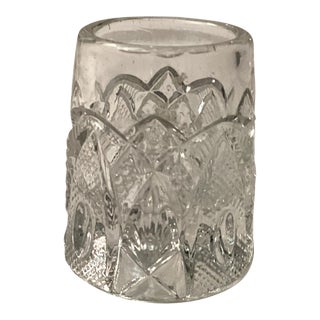 Early American Pattern Glass Toothpick Holder in “New Hampshire “Or “Bent Buckle” Pattern For Sale