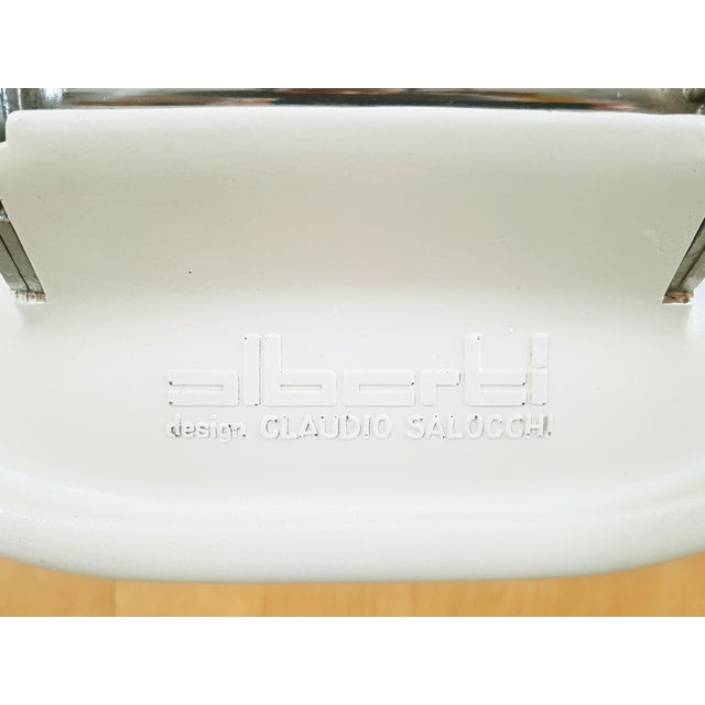 White Plastic and Chrome-Plated Metal Stools by C. Salocchi for Alberti, 1970s, Set of 2 For Sale - Image 15 of 18