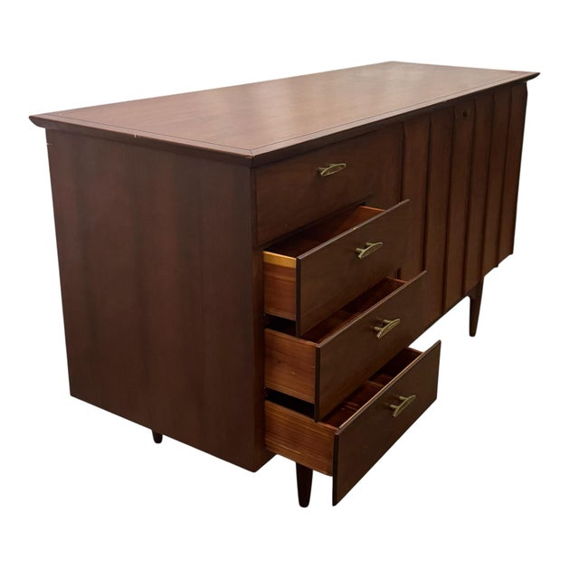 Vintage Mid Century Modern Style Honderich Furniture Walnut & Cedar Lined Trunk / Blanket Chest For Sale - Image 10 of 12