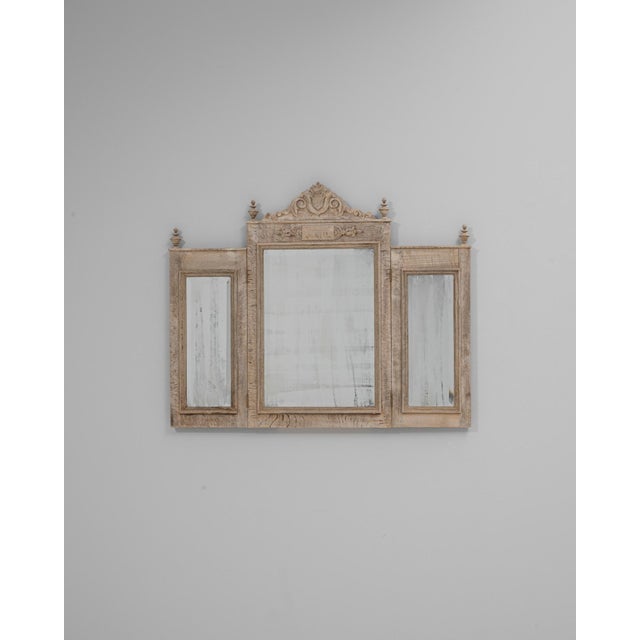 1900s Belgian Carved Oak Folding Wall Mirror For Sale - Image 17 of 18