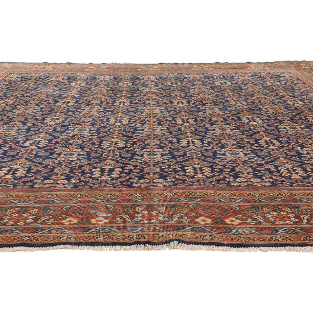 English Antique Persian Mahal Rug, 11'01 X 11'11 For Sale - Image 3 of 10