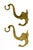Indian Pair of Vintage Indian Brass Elephant Double Wall Hooks – Bohemian / Global For Sale - Image 3 of 11