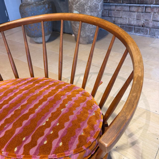 Brown Yngve Ekström Arka Spindle Lounge Chair With New Cushion For Sale - Image 8 of 12