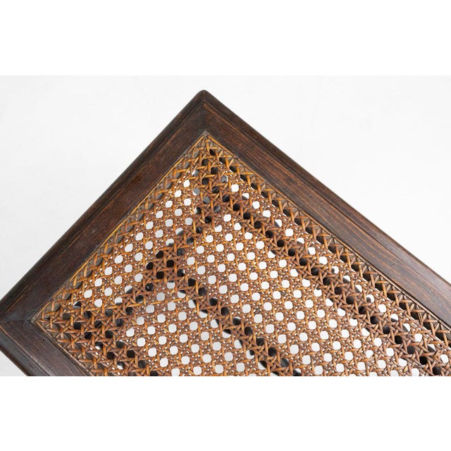 French Wooden Stool with Rattan Top, 1880s For Sale - Image 11 of 13