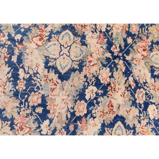 Authentic Persian Malayer Botanic Handmade Wool Rug For Sale - Image 4 of 10