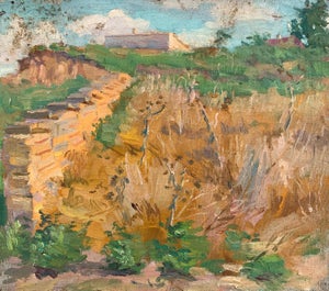 Vintage Rural Landscape Painting, Impressionism, Ukrainian Art, 1961
