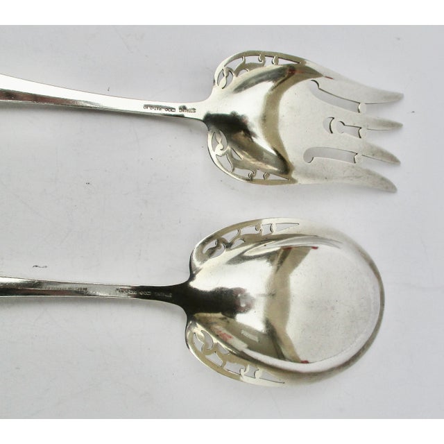 Art Deco Sterling Silver Salad Set by Reed & Barton Circa 1910 - Set of 2 For Sale - Image 3 of 8