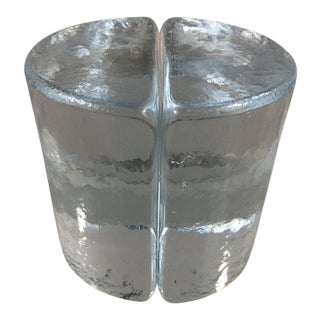 Blenko Hand Crafted Glass Bookends - a Pair For Sale