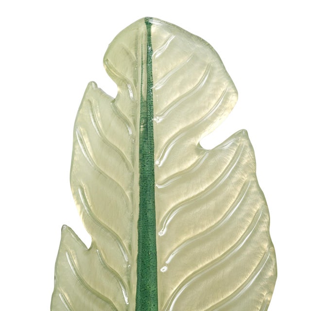 Murano Glass Green Leaf Sconces For Sale - Image 4 of 9