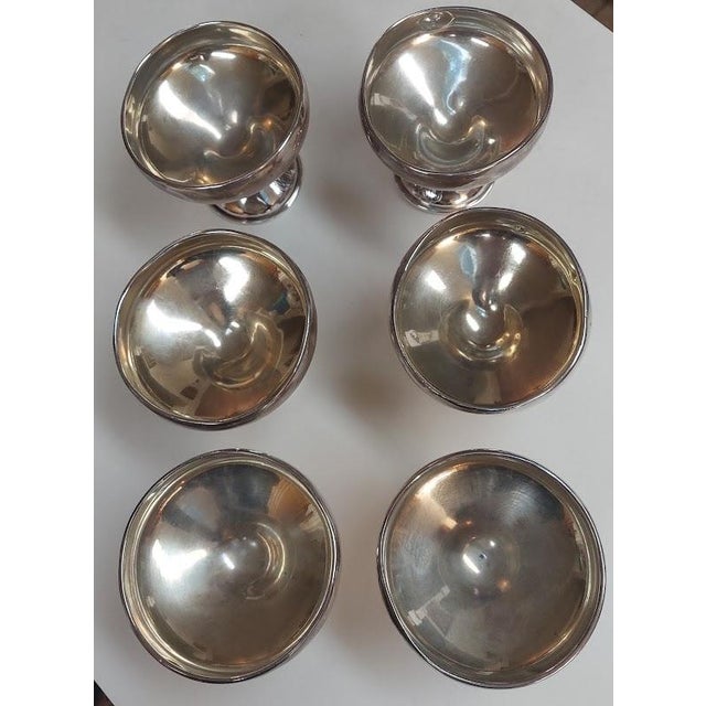 Early 20th Century Antique Schmitz Moore & Co Sterling Silver Gilt Sherbet Cups - Set of Six For Sale - Image 5 of 11