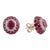 Statement Diamond and 6.93ct Ruby Pushback Stud Earrings in 14k Solid Rose Gold - 2 Pieces For Sale
