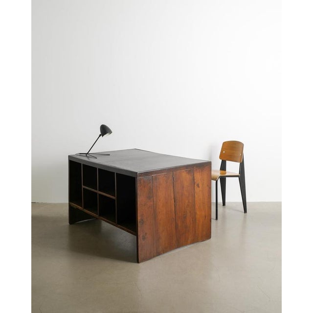 French Mid-Century Wooden Pigeon Hole Desk by Pierre Jeanneret, 1950s For Sale - Image 4 of 11