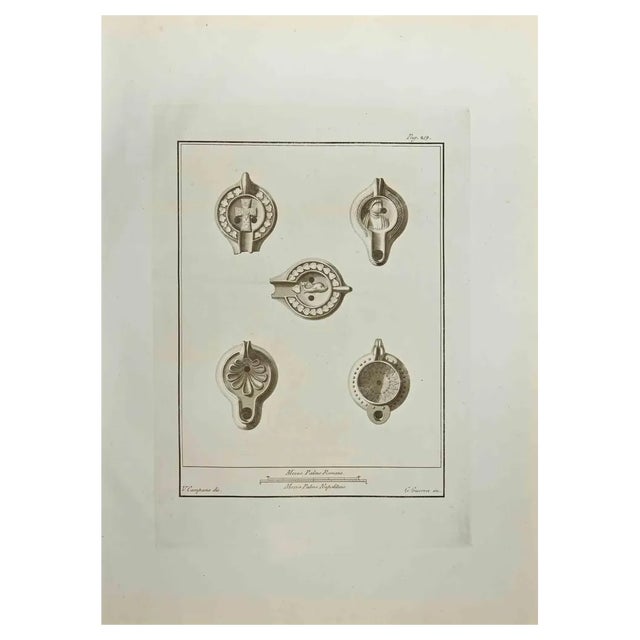 Nicola Vanni, Ancient Still Life 5, Etching, 18th Century For Sale