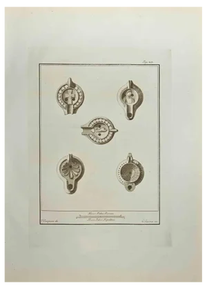 Nicola Vanni, Ancient Still Life 5, Etching, 18th Century