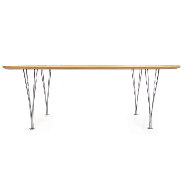 Mid-Century Modern Piet Hein & Bruno Mathsson "Super Ellipse" Coffee Table in Karelian Birch, Sweden, Circa 1960s For Sale - Image 3 of 17