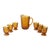 Vintage Amber Glass Pitcher and Tumbler Set For Sale