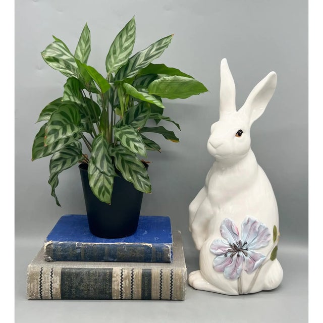 Charming Fitz and Floyd rabbit figurine from the Butterfly Fields collection, produced in the late 1990s to early 2000s....