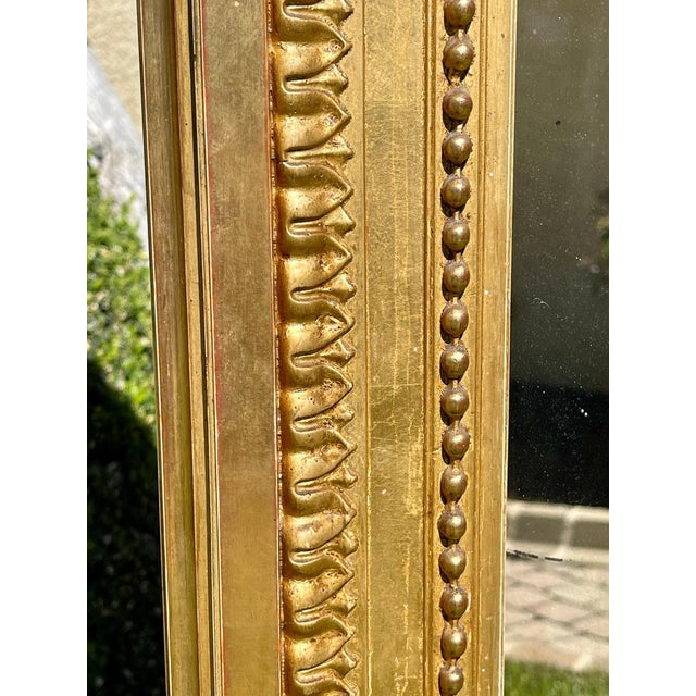 Gold Louis XVI Style Golden Plaster Mirror, 19th Century For Sale - Image 8 of 11